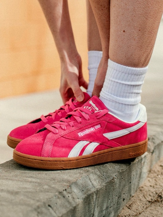 Reebok Shoes - Reebok Club C Grounds UK Pink Suede Vintage Sneakers Gum Sole US 8 / EU 38.5
